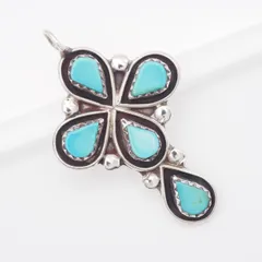 L569 ターコイズ トルコ石 ペンダント トップ デザイン シルバー チャーム ヘッド ヴィンテージ 12月誕生石