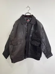 ヴィンテージ古着｜レザージャケット｜レザー｜無地｜裏地ボア｜ジッパー不良｜ボタン錆あり止めずらい｜ブラック｜不明｜特大サイズ｜メンズ｜レギュラー古着｜Y2K｜90S｜古着｜フォロー割｜S00389