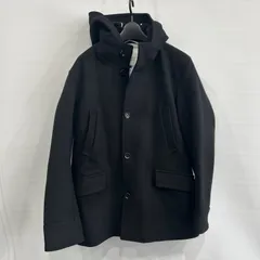 朝生田161　BEAUTY&YOUTH UNITED ARROWS　ビューティーアンドユース　ユナイテッドアローズ　メルトン　レイズドネック　フードコート　ブラック系　防寒具　服　メンズ　レディース　ユニセックス　松山朝生田店