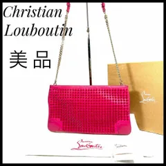 クリスチャンルブタン　CHRISTIAN LOUBOUTIN　ショルダーバッグ　バッグ　ルビポッシュ　スタッズ　箱付き　袋付き　ピンク　ルブタン　女性　レディース　ショッキングピンク　クラッチバッグ　結婚式　パーティー