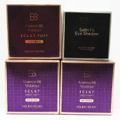 新品 未開封 HOLIKA HOLIKA ホリカホリカ Essence エッセンス BBW dation デーション エクラ BBクリーム ファンデーション 18g パフ付き ×2 専用パフ2個入り ×1 Satin Fit アイシャドウ Z005-1223③