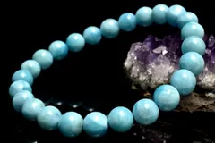 【１点物】AA+☆カリブ海の宝石 ラリマー　7.5mm　ブレスレット パワーストーン 天然石 _MC2799