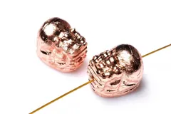 アルタイ隕石(メテオライト)　12x8mm　貔貅(貫通穴) ピンクゴールドコーティング ビーズ 1個売り パワーストーン 天然石 _PRG2406-3