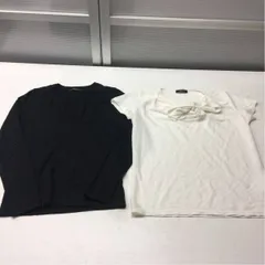 送料無料★COMME CA ISM コムサイズム★Vネックニット 半袖リボンシャツ★レディースMサイズ★２枚セット#20707sbl