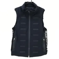 【超美品】パーリーゲイツ エアダウンベスト 黒×白 サイドロゴ メンズ 6(XL) ゴルフウェア PEARLY GATES