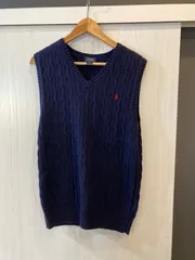 251223 POLO RALPH LAUREN ポロ　ラルフローレン　ベスト　ケーブルニット　Ｖネック　ロゴ刺繍