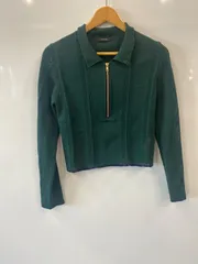 ピD49⚫︎JEANASIS⚫︎ジーナシス⚫︎レディース⚫︎ハーフジップ⚫︎長袖ポロシャツ⚫︎グリーン⚫︎ Free.size