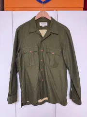 EASTLOGUE イーストローグ ミリタリー カーキ オーバ シャツ M