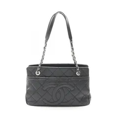 シャネル CHANEL トートバッグ マトラッセ ブラック キャビアスキン(グレインドカーフ) ココマーク チェーントート レディース Used B