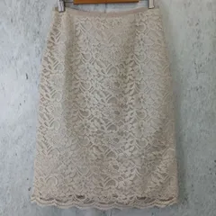 COMME CA ISM レディース ベージュ 花柄 レース ひざ丈 タイトスカート 9サイズ 〇□