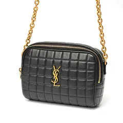 サンローラン SAINT LAURENT ショルダーバッグ チェーンショルダー レザー ブラック シルバー金具 モノグラム カサンドラ 黒 肩掛け【中古】 SAINT LAURENT サンローラン バッグ レディース チェーンショルダー