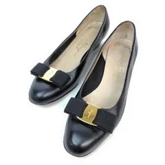 Salvatore Ferragamo フェラガモ パンプス 5.5C ヴァラ レザー 黒 22.5cm レディース靴 3032