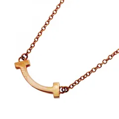 【5jpb0449】ティファニー ネックレス Tスマイル ミニ K18PG ピンクゴールド【中古】レディース