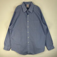 古着 ブルックスブラザーズ Brooks Brothers 長袖シャツ 胸ポケ カラーステイ TRADITIONAL FIT L  ブルー系 ストライプ メンズ