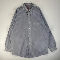古着 80's/80年代 ヴィンテージ ブルックスブラザーズ Brooks Brothers 長袖シャツ 胸ポケ ボタンダウン L  ブルー系 ストライプ メンズ