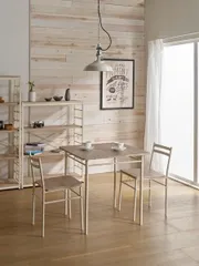 ダイニング3点セット RCP 組立品 家具 ダイニングテーブル リビングテーブル 食卓テーブル 机 テーブル イス 椅子 チェア チェアー リビング シンプル スチールフレーム