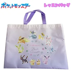 ポケットモンスター ポケモン 集合柄 パープル レッスンバッグ ピカチュウ/イーブイ/進化系 チャームバッグ 子供用 手さげ袋  (LPK7-2382)