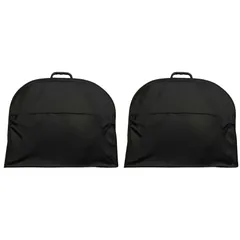 ａｄｚｕ スーツカバー 持ち運び ガーメントバッグ 衣類カバー 洋服カバー 衣装カバー 折りたたみ 黒 不織布 保管 防虫 ブラック 持ち歩き スーツバック (2個) [2個]