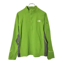 THE NORTH FACE ノースフェイス FLIGHT SERIES ハーフジップ フリースジャケット アウトドア グリーン(メンズ L)中古 古着 V9442