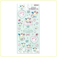 ウサハナ キラキラジュエルシール Y2K ホイップデコ S8816310  サンスター文具 限定 正規品 サンリオ ラメ 箔 ストーン キラキラ 立体 ぷっくり