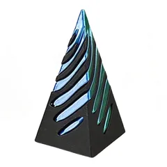 ａｄｚｕ フィジェットトイ 3Dプリント 不可能ピラミッド スパイラルコーン 減圧グッズ ストレス解消 デスクトイ インテリア プレゼント 3個セット (メタリックブルー（四角錐1個）) [メタリックブルー（四角錐1個）]