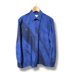 Eternal NAJUN エターナルマジュン エターナルマジュン かりゆしウェア 総柄 長袖シャツ レギュラーフィット トップス 日本製 メンズ サイズM ネイビー 春 ゴーゴー古着 溝口店 36 No.K1098Y