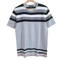 ブラックレーベルクレストブリッジ 半袖セーター サイズL メンズ - ライトグレー×黒×マルチ クルーネック/ボーダー