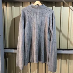 1248 POLO JEANS CO. RALPH LAUREN ハーフジップセーター グレー XXL ポロジーンズカンパニーラルフローレン ニット コットン ワンポイント 刺繍ロゴ 古着卸 アメリカ仕入