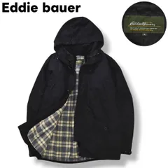 エディーバウアー Eddie bauer マウンテン パーカー ウィンド ジャケット 裏地 中綿 キルティング x ウール ライナー XL シャドーストライプ ブラック x チェック ベージュ アウトドア ウェア メンズ