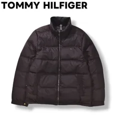 【定番】 トミーヒルフィガー TOMMY HILFIGER キルティング ナイロン ダウン ジャケット ジップアップ ジャンパー ブルゾン 刺繍 ロゴ XL ダークブラウン ストリート アメリカン カジュアル メンズ