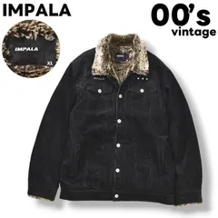 【極暖】 00s archive インパラ IMPALA 太畝 コーデュロイ ボア ジャケット トラッカー ブルゾン ジャンパー 袖裏地 中綿 キルティング XL ブラック x ベージュ ストリート カジュアル Y2K メンズ