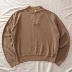 【アメリカ製】 エルエルビーン コットンニット ヘリンボーン柄 80s Lサイズ アメリカ製】 エルエルビーン コットンニット ヘリンボーン柄 80s L