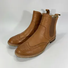 美品◯ REGAL リーガル サイドゴア ショートブーツ ウイングチップ ブラウン 23 レザー キャメル