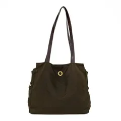 CELINE(セリーヌ) ショルダーバッグ - カーキ×ダークブラウン×ゴールド レザー