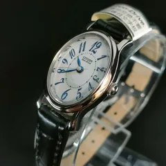 825-11　CITIZEN　シチズン　ホワイト　ブルー　シルバー　ソーラー　solar　充電式　ecodrive　エコドライブ　レディース　lady's　女性　腕時計　ウォッチ　watch　　B035-K006503