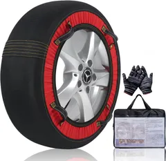 【冬】布製 タイヤチェーン スノーソックス 非金属 スノーチェーン 布製 タイヤソックス 簡単装着 軽量 静音 滑り止め 軽自動車 チェーン ジャッキアップ不要 チェーン規制対応(SXY-6)