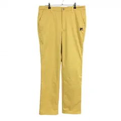 【超美品】フィラゴルフ パンツ イエロー 地模様総柄 ストレッチ 裏起毛  メンズ 90 ゴルフウェア FILA GOLF