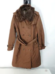 ダックス キルティング ダブル ロングコート ブラウン