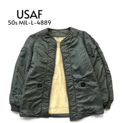 50s AERO-FAB CORP. USAF U.S. AIR FORCE MIL-L-4889 パイルライナージャケット S グリーン カーキ オリーブ ヴィンテージ ★M160