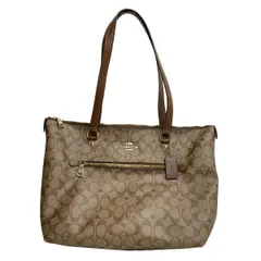 COACH(コーチ) トートバッグ ラグジュアリー シグネチャー ギャラリー トート F79609 カーキ×ブラウン レザー