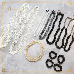 フラダンス 小物 まとめ売り 全12点 セット シェルレイ モンゴシェルレイ ククイ チョーカー 白 茶 黒 12連 10連 タヒチアン 首飾り 腕飾り シェル モンゴ リボン  レイ