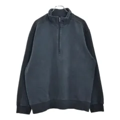 00年代 adidas アディダス ハーフジップ スウェット スポーツ ブラック(メンズ XL)中古 古着 U5043