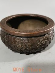 赤堀信平造 鋳銅葡萄高彫花瓶 極上品 希少良品 古銅 古玩 古道具 華