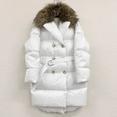 POLO Ralph Lauren　ポロ ラルフローレン　ダウンジャケット　コート　ロング　ダブル　ファー　ポリエステル　白　レディース　S