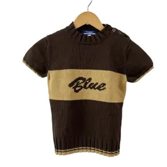Burberry Blue Label(バーバリーブルーレーベル) 半袖セーター サイズM レディース美品  ダークブラウン×ライトブラウン