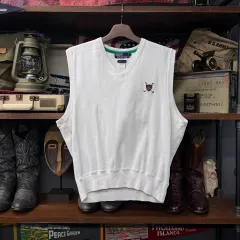 90s ポロ ラルフローレン ゴルフ ロゴ クラシック ニット ベスト プレッピー N249