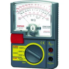 ＳＡＮＷＡ　アナログ絶縁抵抗計　１０００Ｖ／５００Ｖ／２５０Ｖ