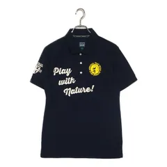 中古 メンズ アドミラルゴルフ Admiral Golf 半袖ポロシャツ L 紺 ネイビー