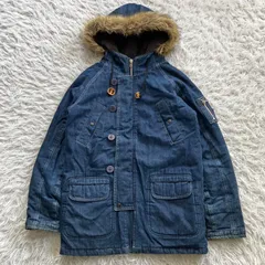 状態良 ジョンブル N-3B フライトジャケット デニム ミリタリー 中綿入り 古着 ブルー 1055のサムネイル