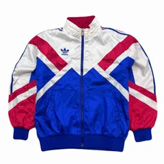 アディダス ナイロンジャケット メンズ L ガンダムカラー 赤 青 白 トラックジャケット シンプル スポーツ